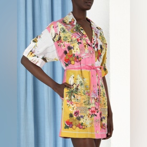 ZIMMERMANN Nina Safari Mini Dress Zimmermann Size 0 - Picture 5 of 16
